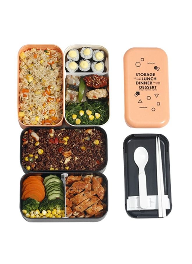 Arabest - Double Layer Sealed Japanese Bento Box, Equipped with Tableware Straps for Preservation, Adult, Student, and Children's Lunch Box - Image 1