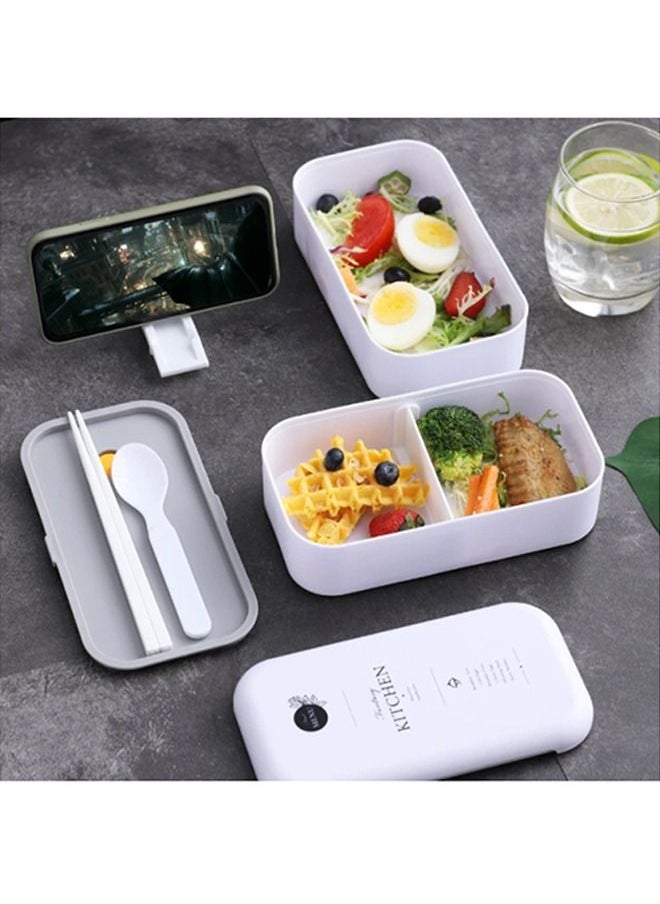 Arabest - Double Layer Sealed Japanese Bento Box, Equipped with Tableware Straps for Preservation, Adult, Student, and Children's Lunch Box - Image 1