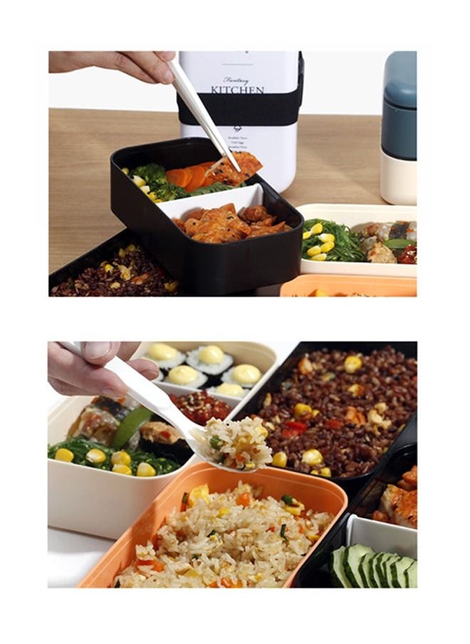 Arabest - Double Layer Sealed Japanese Bento Box, Equipped with Tableware Straps for Preservation, Adult, Student, and Children's Lunch Box - Image 1