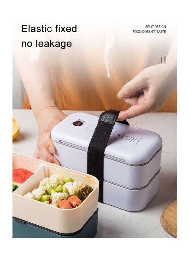 Arabest - Double Layer Sealed Japanese Bento Box, Equipped with Tableware Straps for Preservation, Adult, Student, and Children's Lunch Box - Image 1