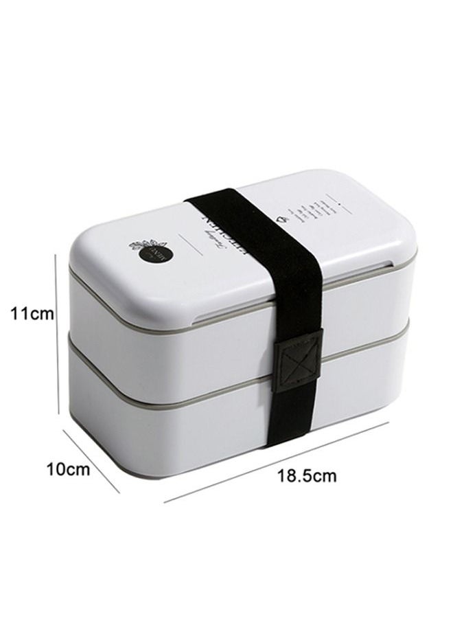 Arabest - Double Layer Sealed Japanese Bento Box, Equipped with Tableware Straps for Preservation, Adult, Student, and Children's Lunch Box - Image 1