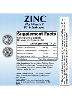 Zinc + Vitamin C D & Echinacea Powerful Formula Immune Support Enhanced Absorption 120 Caplets - pzsku/ZD3A7174AFBE0A7EAA5C9Z/45/_/1695134008/00e4b463-d678-4e72-9c97-f17852d02238