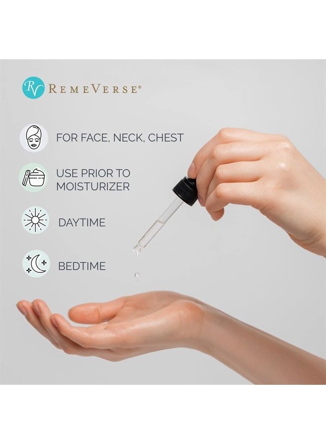 Hyaluronic Acid+ Serum 1 oz, 100% Pure Medical Grade Clinical Strength Hyaluronic Acid with Vitamin C and Green Tea Extract Anti-Aging Serum for Your Face, Lips and Décolleté.