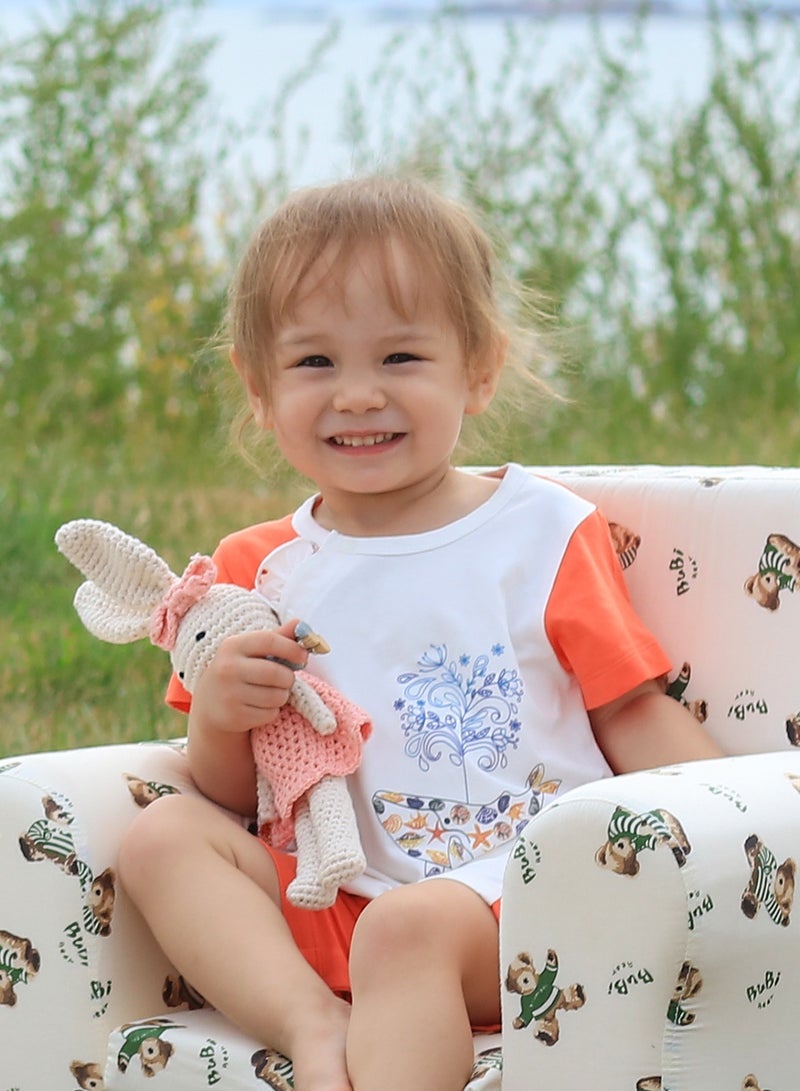 Infant Baby Girl Dolphin Pattern Short Sleeve Baby Romper Outfit Summer Clothes - Image 2