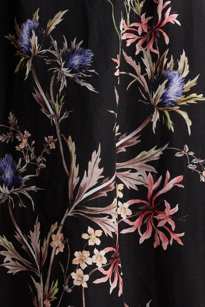 H&M Linen-blend tie-back dress