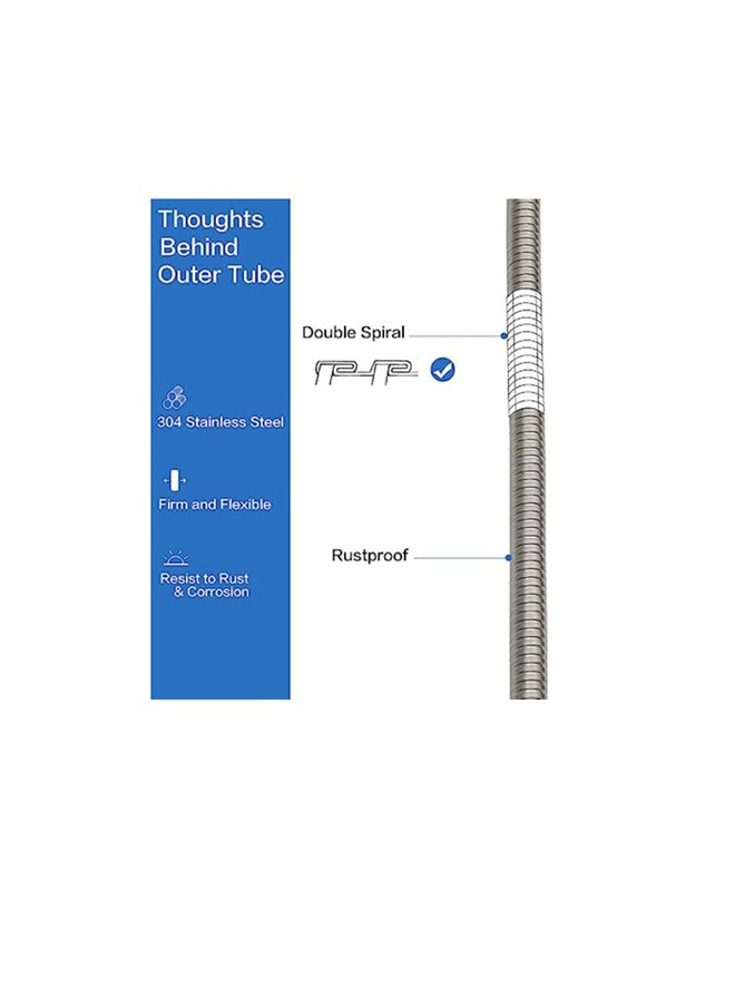 Generic 0.5 meter stainless steel shower hose, flexible and leak-proof  - Image 2