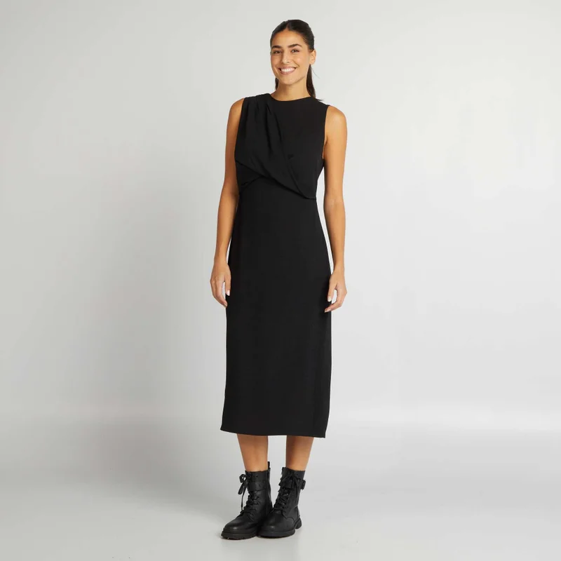 Kiabi  Sleeveless Midi Dress Black for Women | Best Price UAE