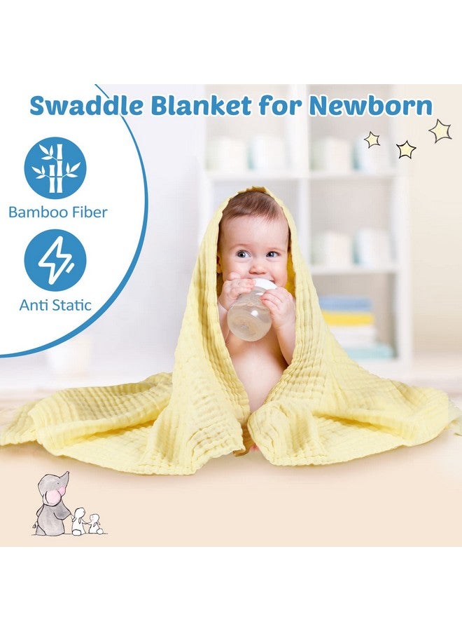 Chumia 6 Pack Baby Muslin Bath Towels 43.3 x 43.3 Inch Cotton Soft Infant Towels Large Swaddle Receiving Blankets 6 Layers for Newborn Toddlers Boys Girls - Image 4