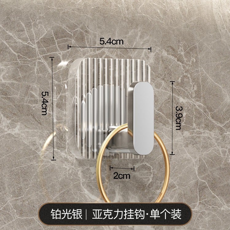 Acrylic Hooks For Bathroom, Traceless Adhesive Hooks, No-Drill Adhesive For Hanging Clothes On The Wall Behind The Door, Specially Designed For Bathroom Use - Image 1
