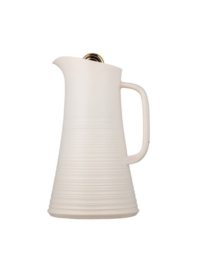 Alsaif Deva Coffee And Tea Vacuum Flask , Size: 1.0 Liter, Color: Ivory/Gold 