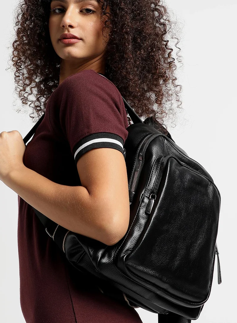 Haute Sauce Pebbled Front Pocket Backpack