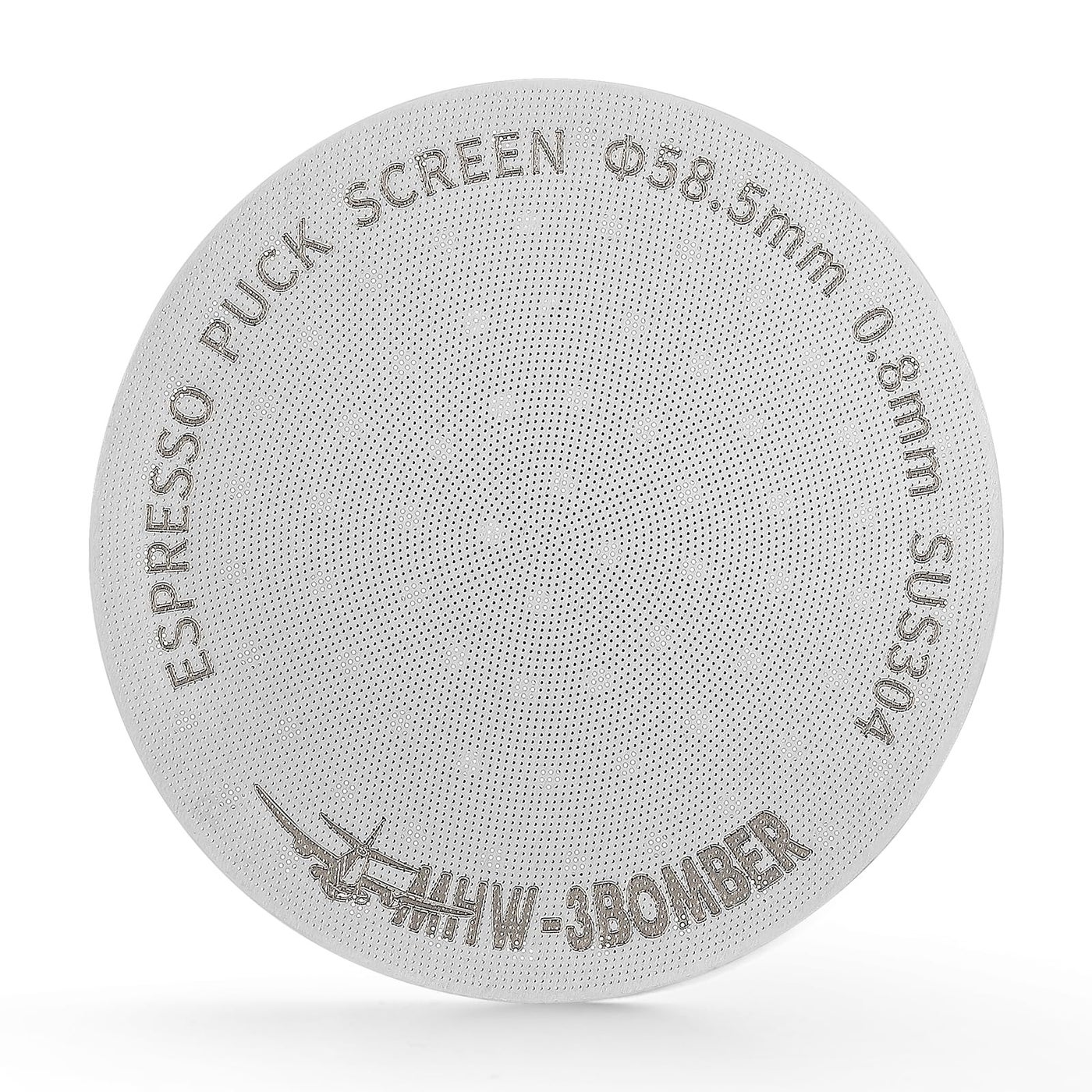 MHW-3BOMBER 58.5mm Espresso Puck Screen with Round Hole Espresso Filter 0.8mm Thickness Stainless Steel Coffee Reusable Filter for Bottomless Portafilter Filter Basket FG5590-OS