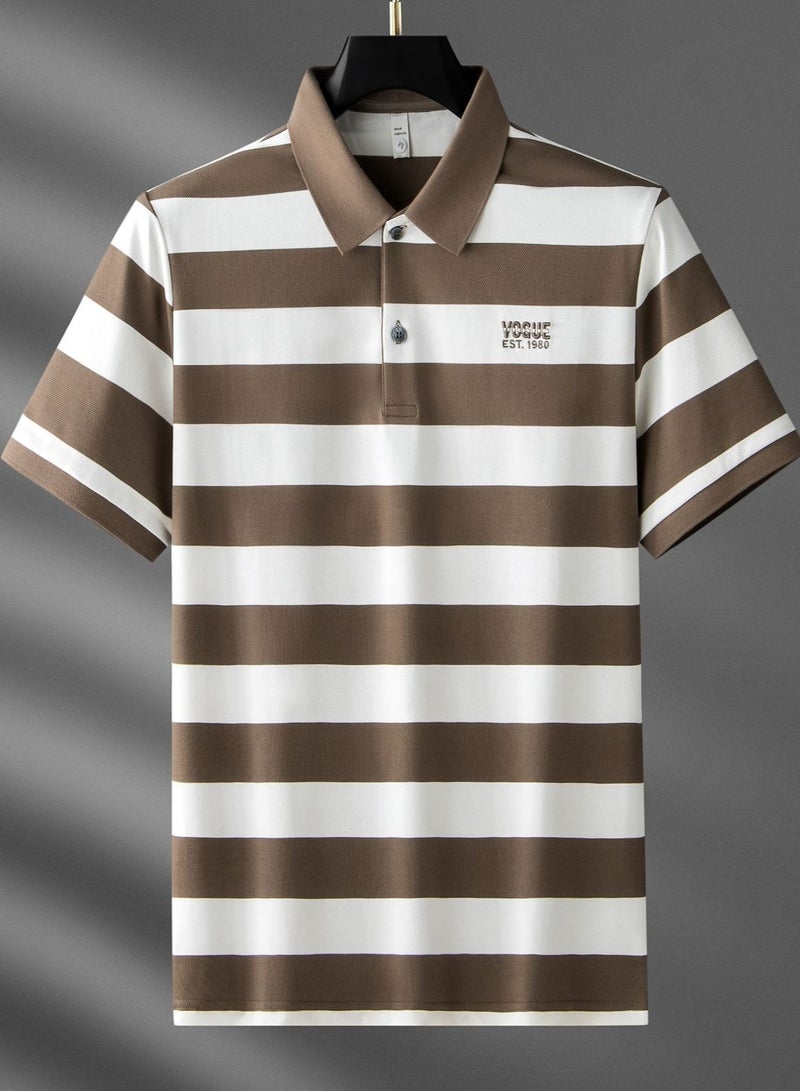 New fashionable men's striped polo shirt