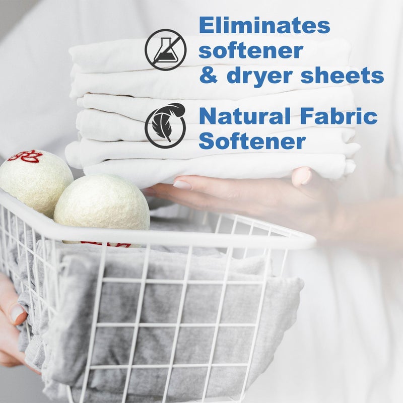 Relaxcation 3 Organic Wool Dryer Balls for Laundry Reusable - XL Size 3-Pack Natural Fabric Softener Balls - Energy Saver, Chemical Free, Hypoallergenic, Premium Quality (Original, 3-Pack) - Image 2