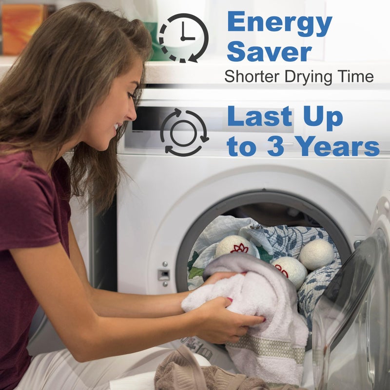 Relaxcation 3 Organic Wool Dryer Balls for Laundry Reusable - XL Size 3-Pack Natural Fabric Softener Balls - Energy Saver, Chemical Free, Hypoallergenic, Premium Quality (Original, 3-Pack) - Image 3