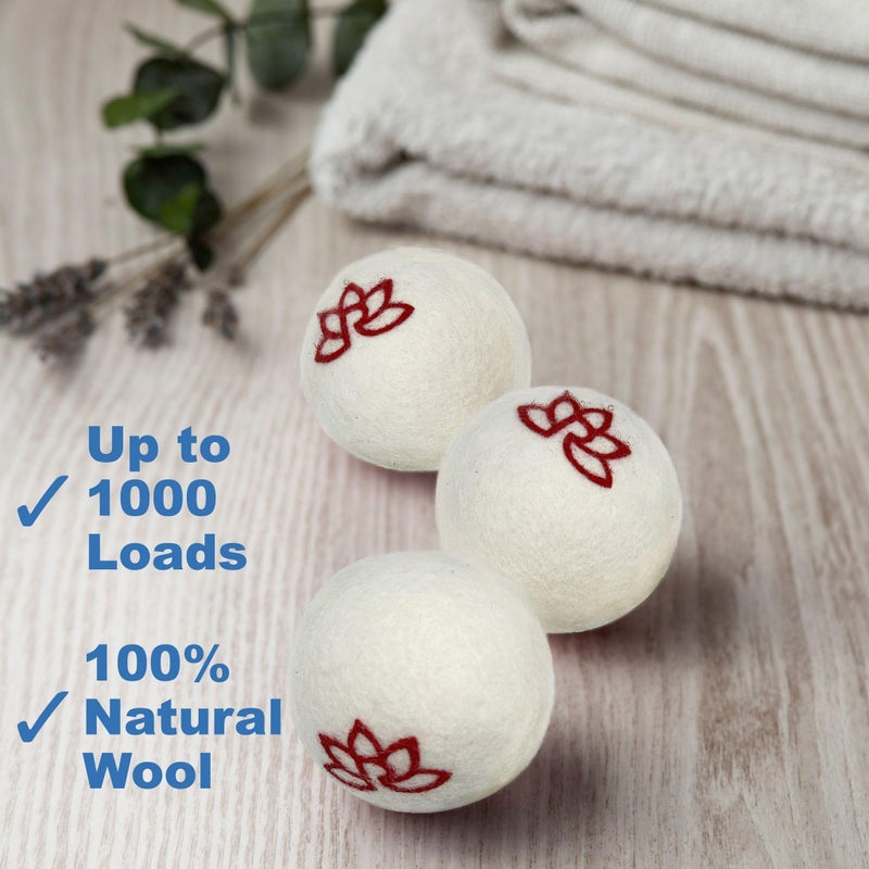 Relaxcation 3 Organic Wool Dryer Balls for Laundry Reusable - XL Size 3-Pack Natural Fabric Softener Balls - Energy Saver, Chemical Free, Hypoallergenic, Premium Quality (Original, 3-Pack) - Image 5