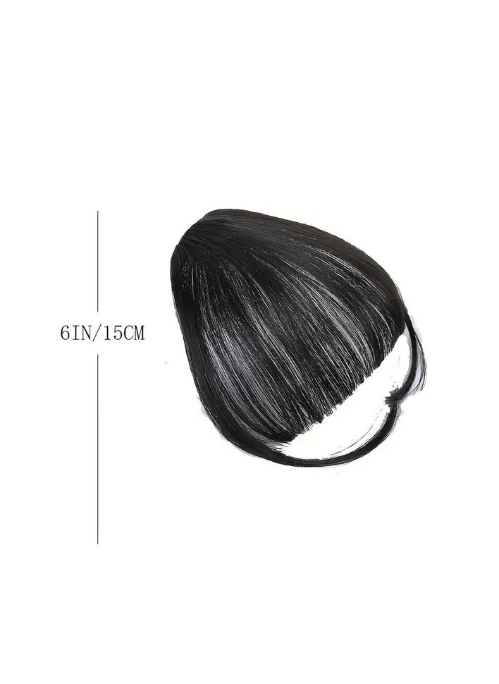 LANGMANNI Light Brown Black Clip In Bangs - One Piece Fringe Hairpiece for Natural-Looking Volume and Length Hair Accessories Halloween Christmas  - Image 3