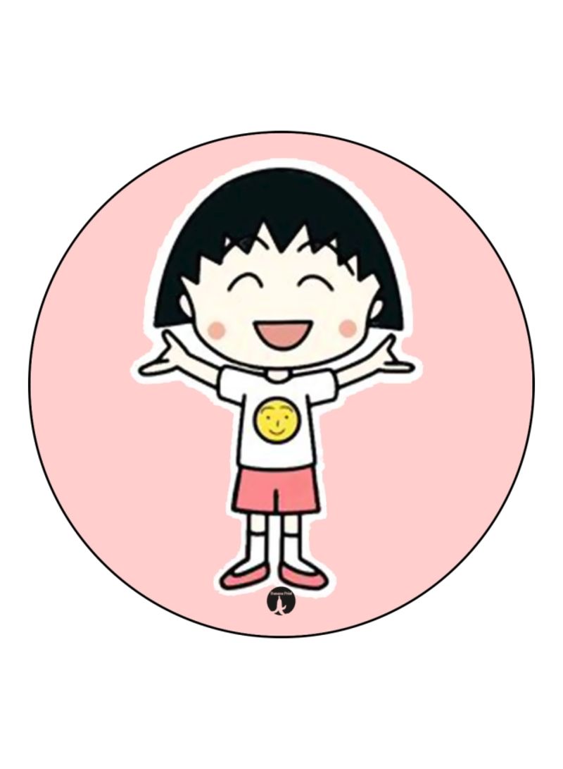 RKN The Anime Chibi Maruko Chan Printed Mousepad Pink/Black/Yellow