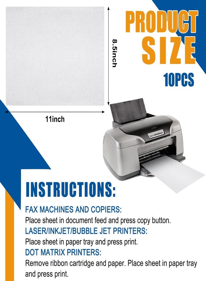 Fuyoooo 10 Pcs Printer Cleaning Sheet 8.5 x 11 Inch Scanner Cleaning Sheets Laser Printer Paper for Copier Fax Computer Scanner Printing - Image 2