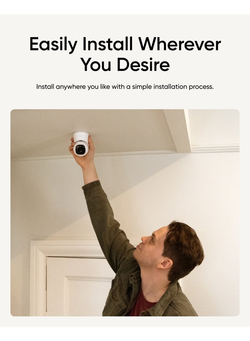 eufy Security Indoor Cam C220, 2K Resolution Security Camera with 360° PTZ, Plug-in Security Indoor Camera with 2.4G Wi-Fi, Human/Motion AI, Night Vision, AI Tracking, HomeBase S380 Compatible Bundle - Image 2