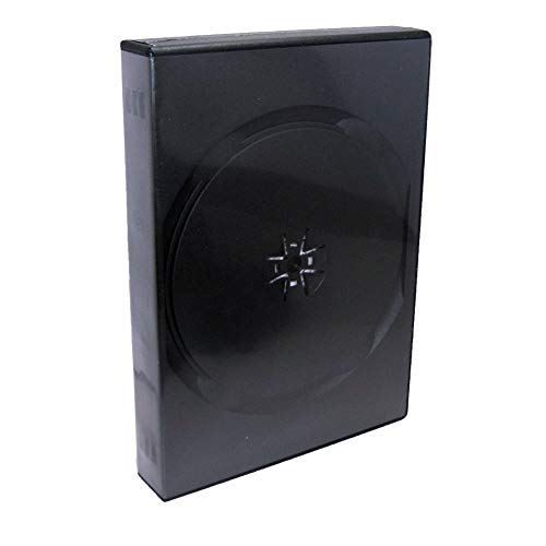 Maxtek Black 8 Disc DVD Cases with 3 Flip Trays and Outter Clear Sleeve, 10 Pack - Image 2