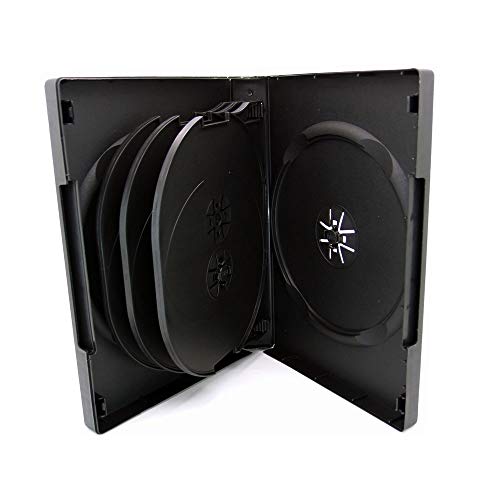 Maxtek Black 8 Disc DVD Cases with 3 Flip Trays and Outter Clear Sleeve, 10 Pack - Image 4