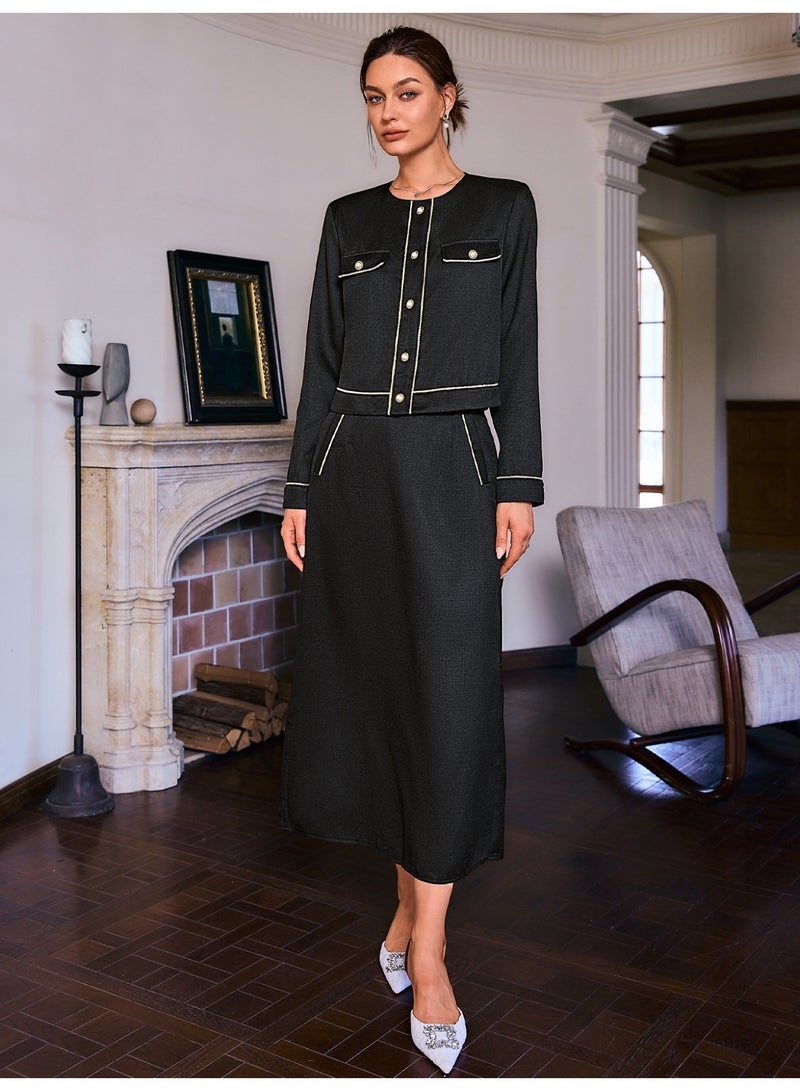 سيمبلي مجموعة ملابس قطعتين للمرأة - مطابقة أعلى وسراويل لمظهر أنيق - Image 4