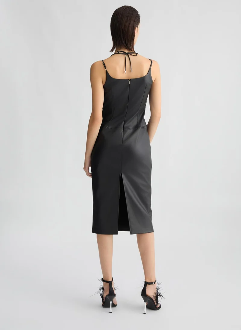 Liu Jo Black coated fabric dress