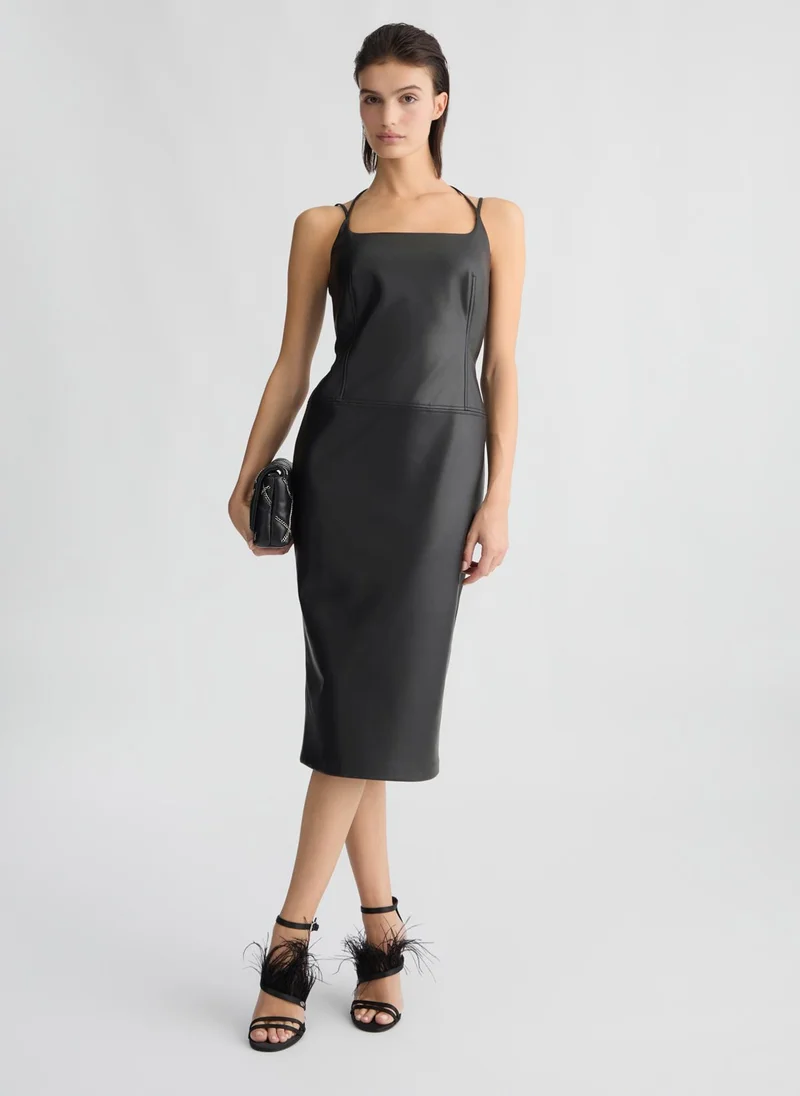 Liu Jo Black coated fabric dress