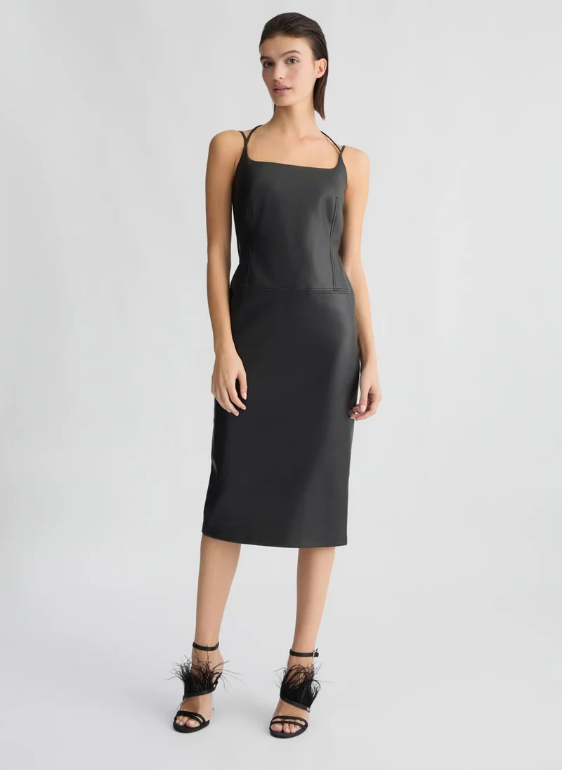 Liu Jo Black coated fabric dress