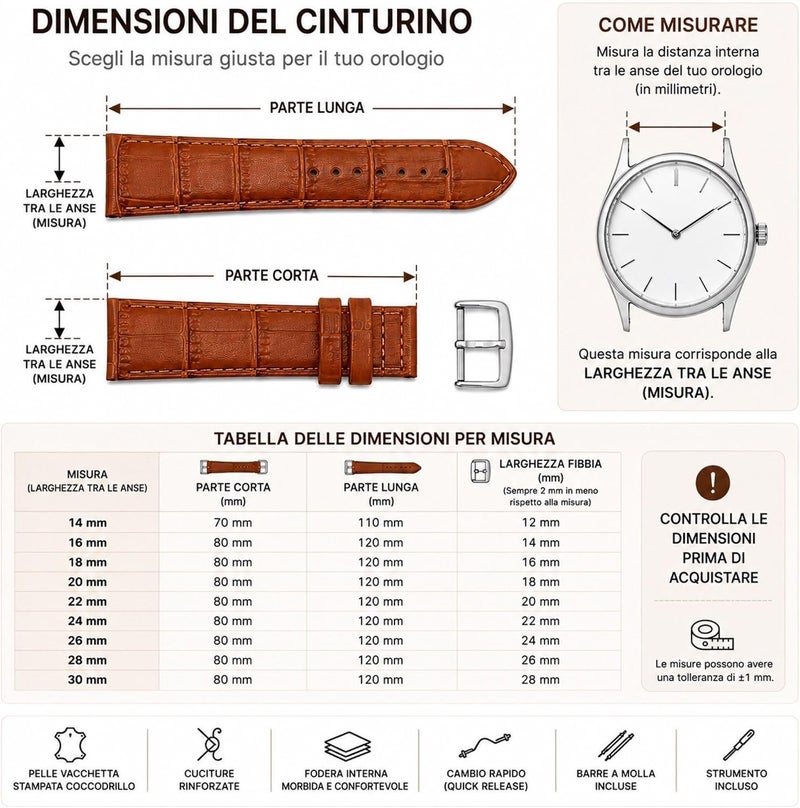 diloy Uhrenarmband aus leder mit Krokodil-Prägung, Kroko 14 mm, 16 mm, 18 mm, 20 mm, 22 mm, 24 mm, 26 mm, 28 mm, 30 mm, Ref. 368 - Image 4