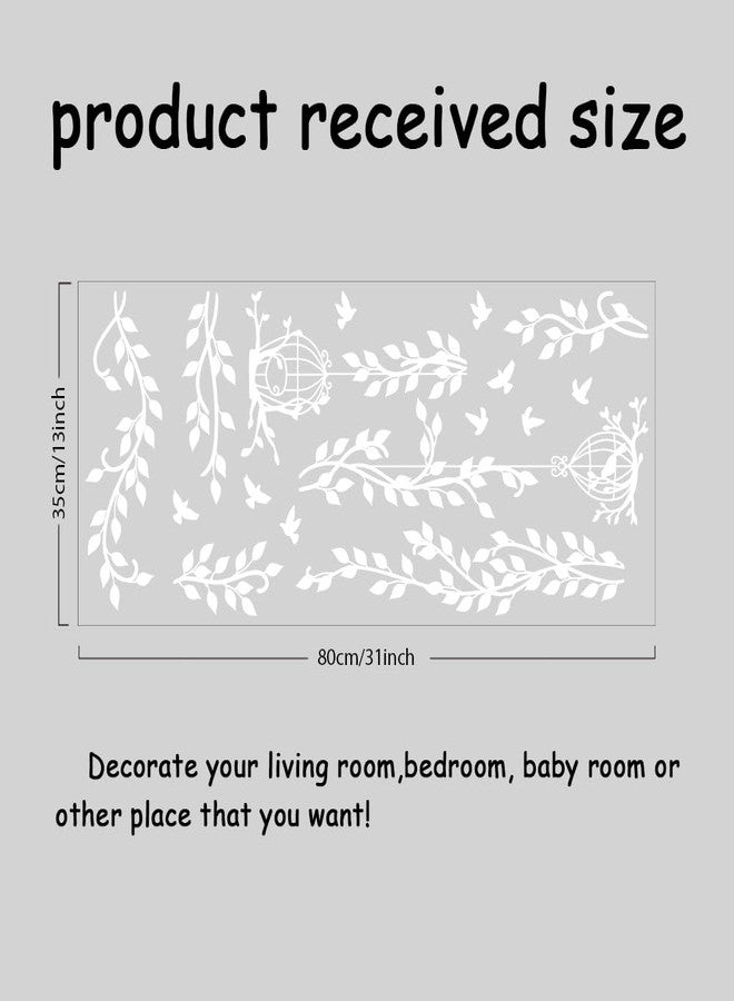 SUPERDANT White Flower Vine Wall Decor Branches Birdcage Wall Stickers for Bedroom & Living Room Removable Stickers Home Walls Decoration Wall Sticker Vinyl Home Wall Decor - Image 2