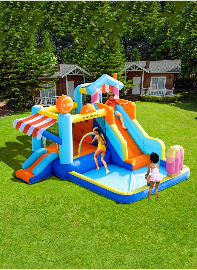 JSAITOYS Outdoor Children's Inflatable Water Playground Integrated Slide Trampoline Children's Inflatable Castle Bounce House  - Image 1