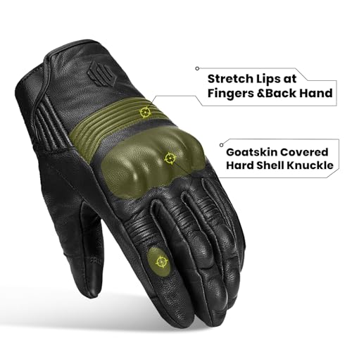 ILM قفازات سباق دراجات نارية من جلد الماعز للرجال والنساء موديل DN01 (XXL، أسود غير مثقوب) - Image 3