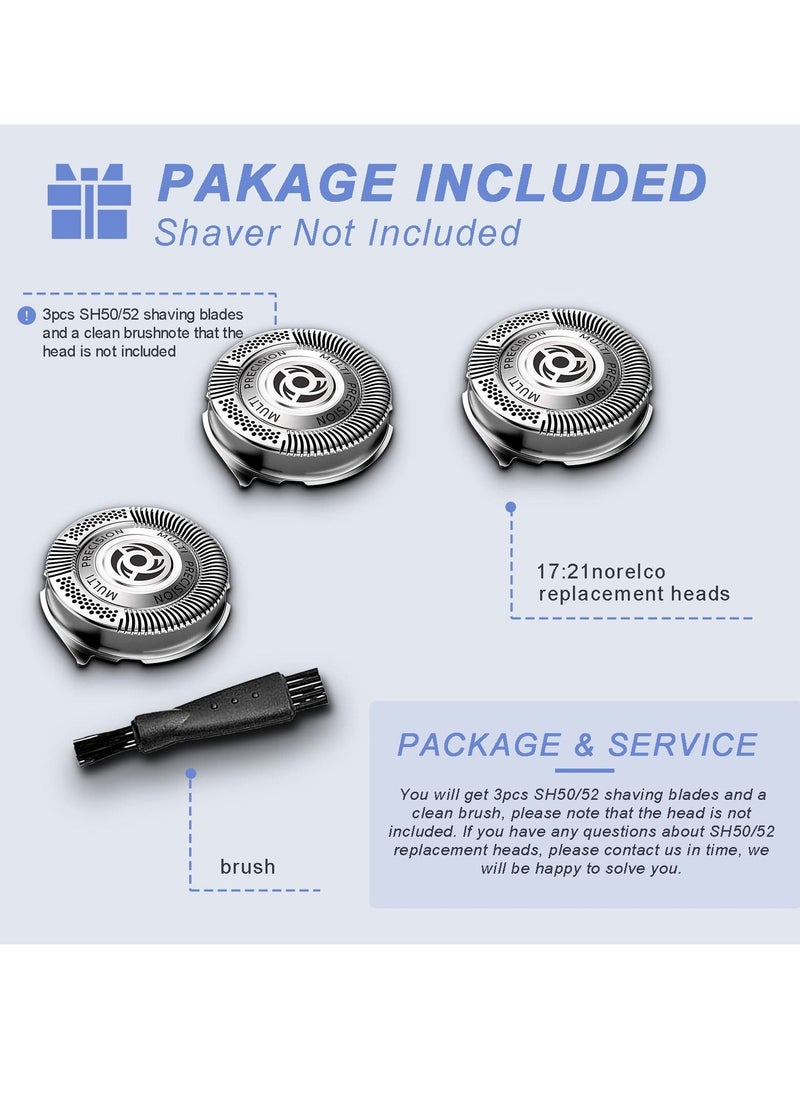 Y&D - Shaver Replacement Heads 4 Set for Philips Norelco 5000 Series, PowerTouch, AquaTouch, OEM SH50 MultiPrecision, Upgrade a Cleaner Shave without Harming the Face - Image 1