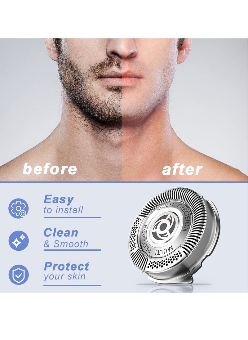 Y&D - Shaver Replacement Heads 4 Set for Philips Norelco 5000 Series, PowerTouch, AquaTouch, OEM SH50 MultiPrecision, Upgrade a Cleaner Shave without Harming the Face - Image 1