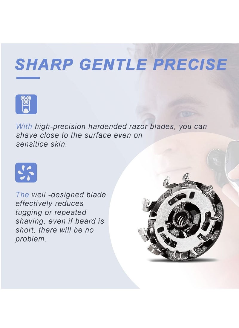 Y&D - Shaver Replacement Heads 4 Set for Philips Norelco 5000 Series, PowerTouch, AquaTouch, OEM SH50 MultiPrecision, Upgrade a Cleaner Shave without Harming the Face - Image 1