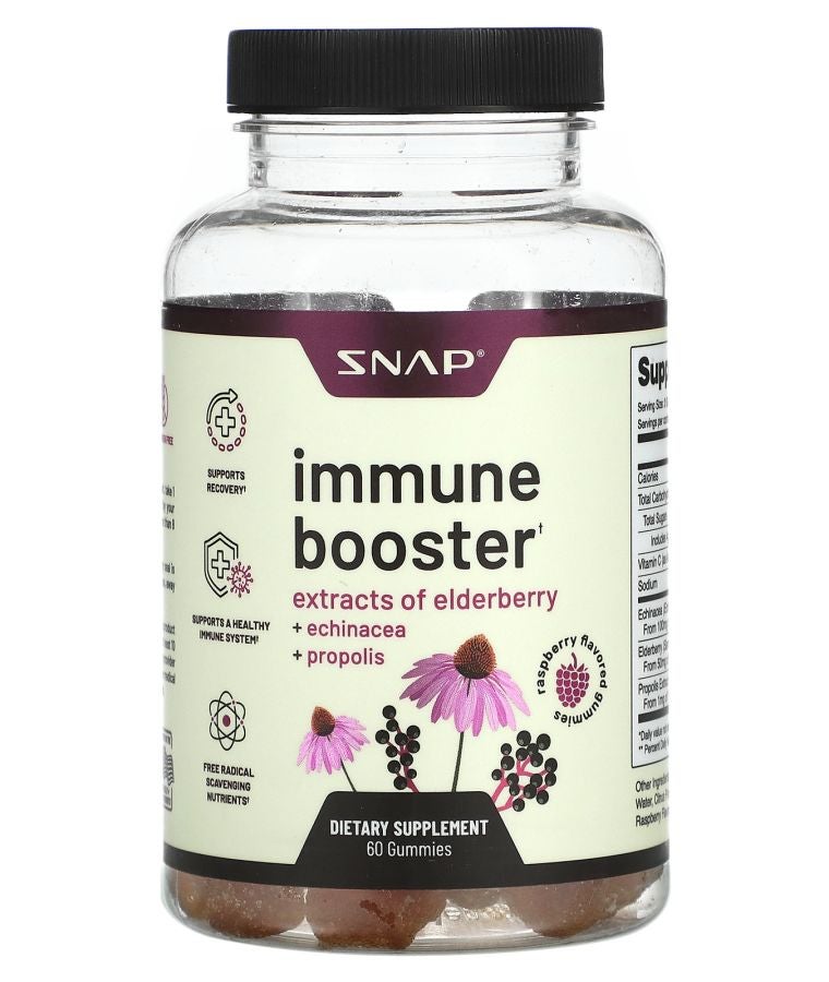 SNAP SUPPLEMENTS Immune Booster Gummies Raspberry 60 Gummies