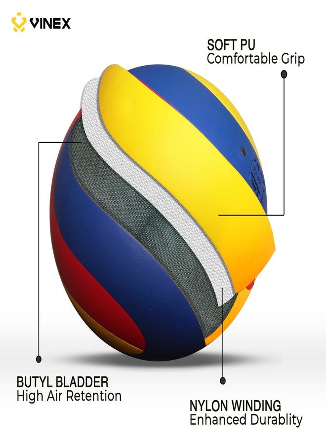 Vinex Superia Volleyball - Size 5 | Soft PU Pasted Volleyball with Butyl Bladder & Nylon Winding | Durable Indoor/Outdoor Ball for Training & Recreation - Image 3