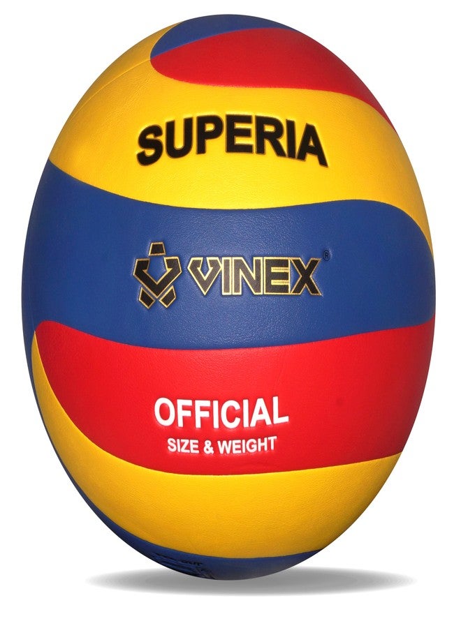Vinex Superia Volleyball - Size 5 | Soft PU Pasted Volleyball with Butyl Bladder & Nylon Winding | Durable Indoor/Outdoor Ball for Training & Recreation - Image 1