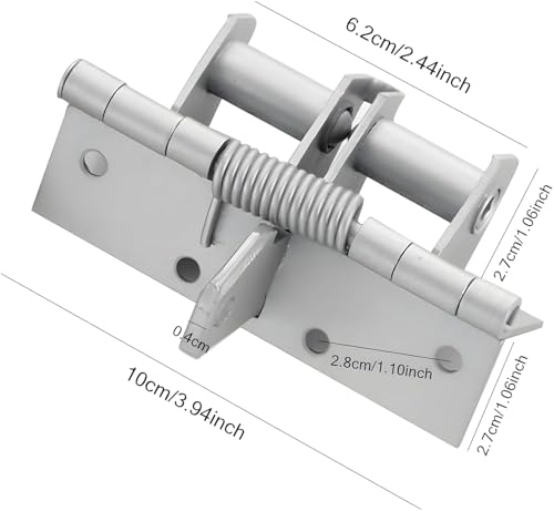 JIALTO Automatic Self-Closing Hinge Heavy Duty Cabinet Hinges Room Door Hinge for Interior Doors Wooden Door 2 Pcs (Silver) - Image 2