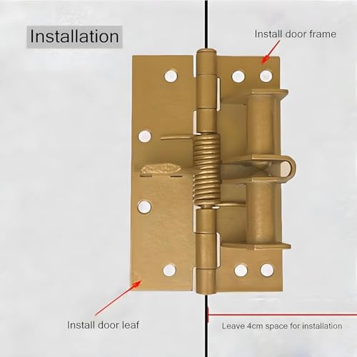 JIALTO Automatic Self-Closing Hinge Heavy Duty Cabinet Hinges Room Door Hinge for Interior Doors Wooden Door 2 Pcs (Silver) - Image 5