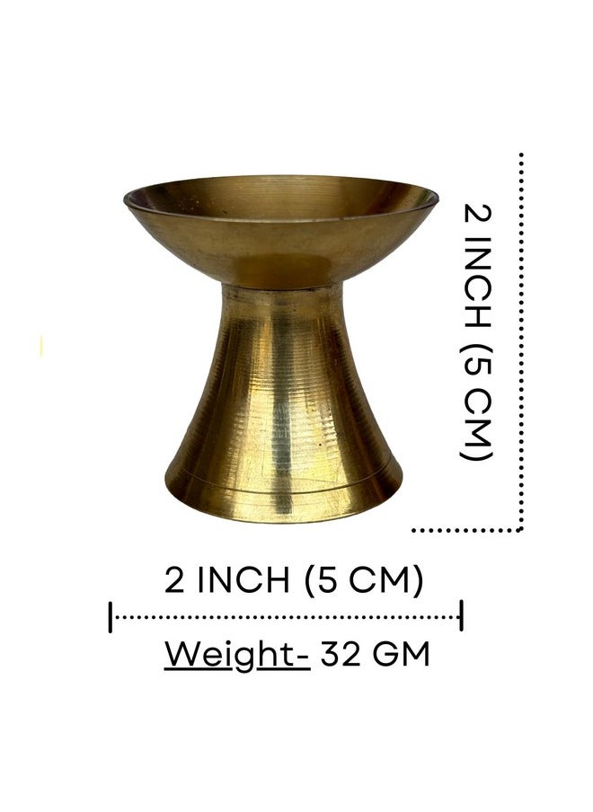 Salvus App SOLUTIONS Sacred Radiance: Brass Pooja Diya A Timeless Symbol Of Illumination And Spiritual Grace For Divine Rituals And Sacred Spaces (Big Size Diya) [Golden_2X2 Inch]  - Image 2