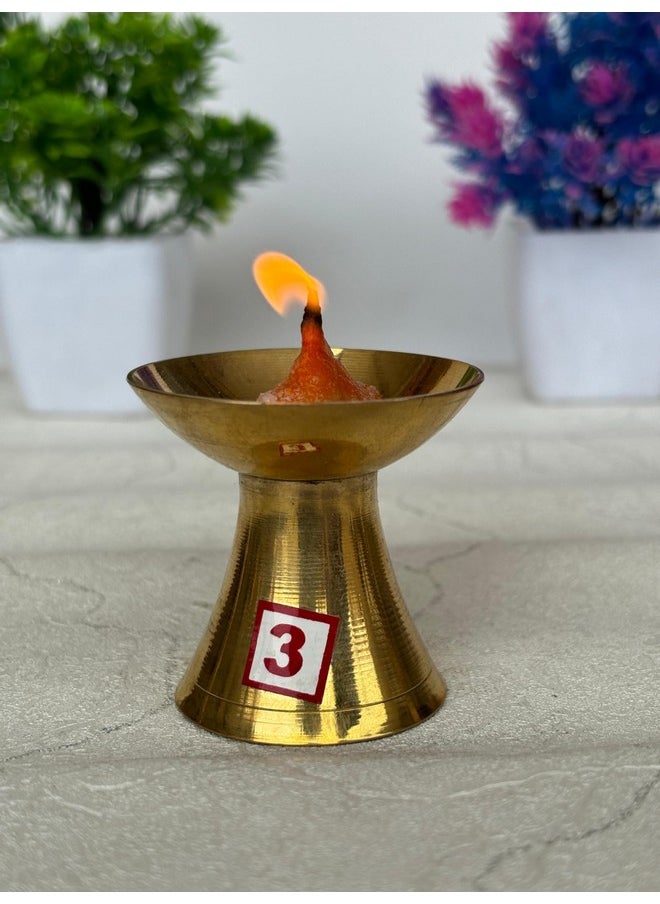 Salvus App SOLUTIONS Sacred Radiance: Brass Pooja Diya A Timeless Symbol Of Illumination And Spiritual Grace For Divine Rituals And Sacred Spaces (Big Size Diya) [Golden_2X2 Inch]  - Image 5