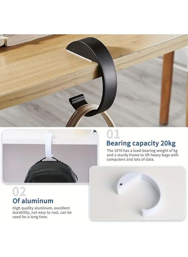 4Pcs Black C Shaped Tabletop Hooks For Hanging Bags On Desks And Shelves - Image 3
