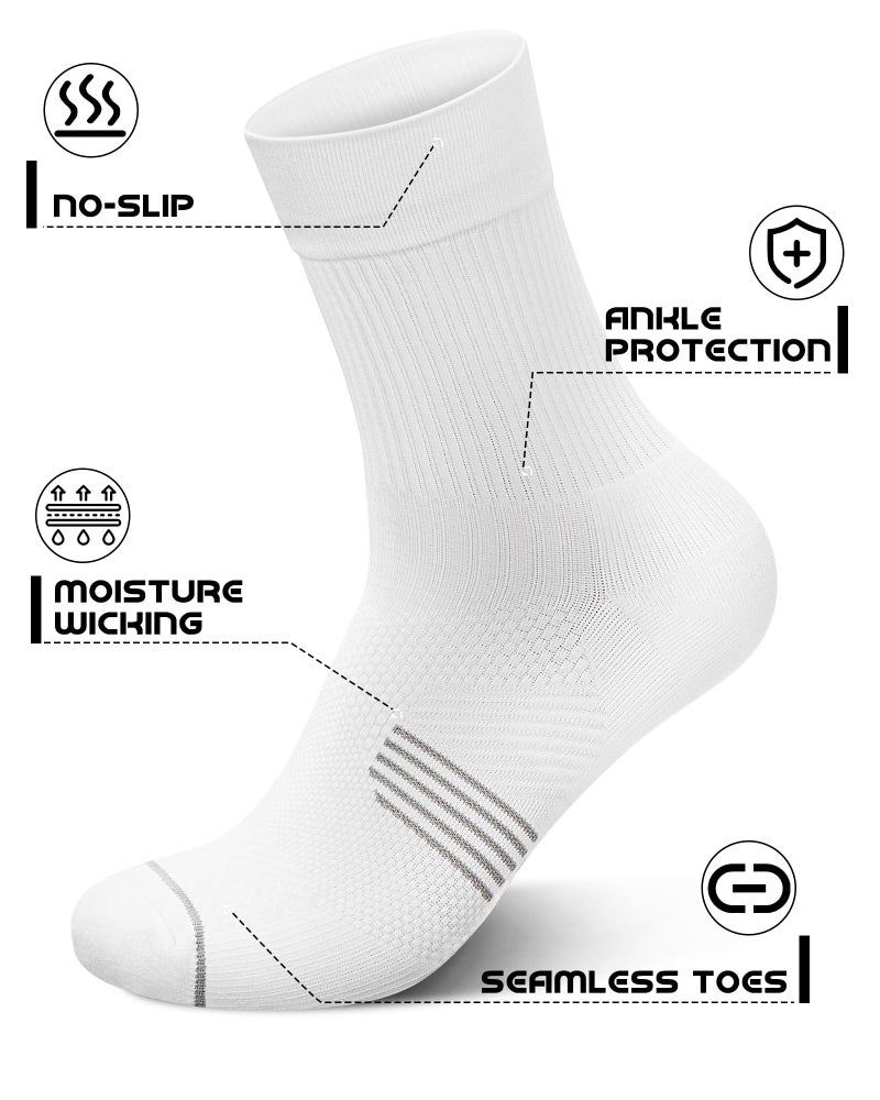 PAPLUS 3 Pairs Running Compression Socks for Men & Women, Atheltic Crew Socks with Cushion, Arch Support for Hiking, Cycling - Image 3