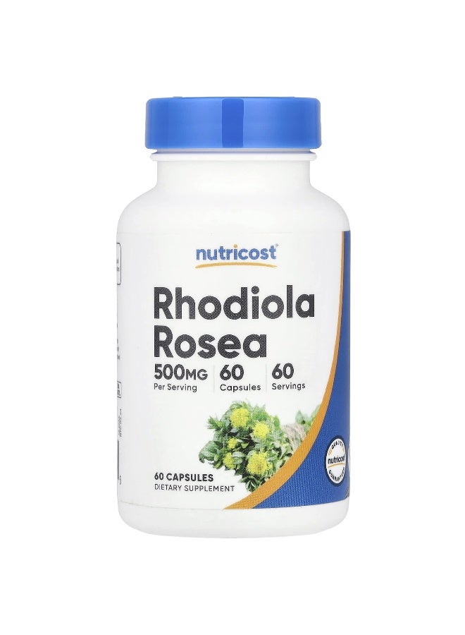 Nutricost نوتريكوست، روديولا روزيا، 500 ملغ، 60 كبسولة - Image 1