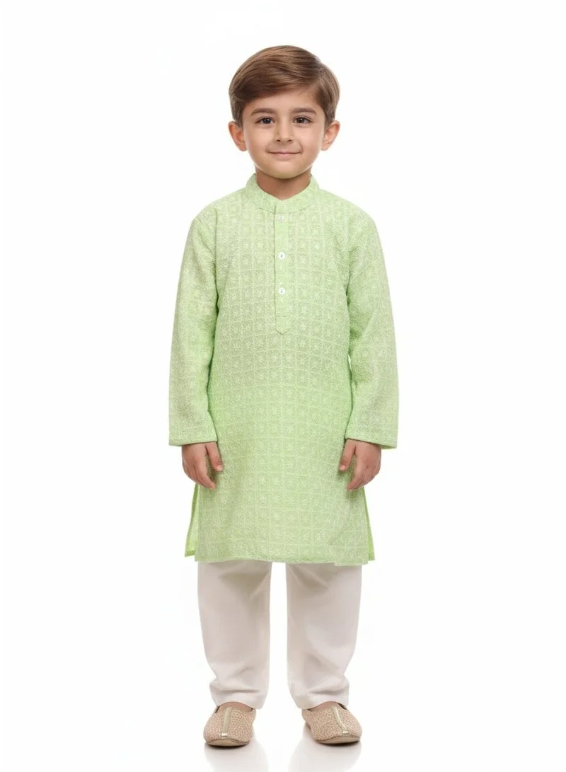 Saka Designs Floral Embroidered Kurta and Pyjama Set for Boys