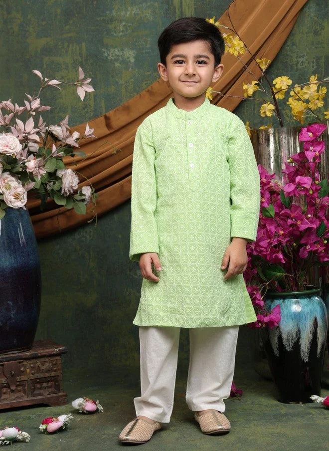 Saka Designs Floral Embroidered Kurta and Pyjama Set for Boys