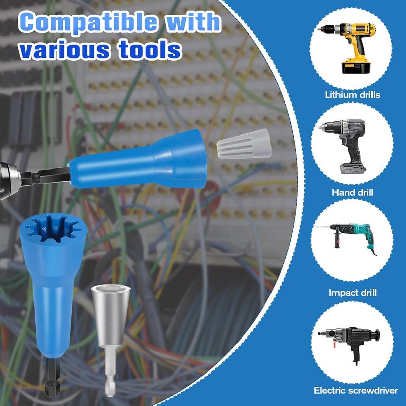 Qbonway Wire Stripper Twister Tool for Drill, 35 in 1 New Wire Stripping for Drill 2025 Professional US Standard 14-12-10-8-6 Gauge Electricians Tools for Drill Wire Stripper and Twister Kit - Image 3